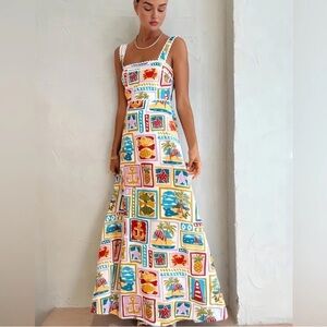 NWT COMMENSE Graffiti Print Sleeveless Long Dress‎ xl